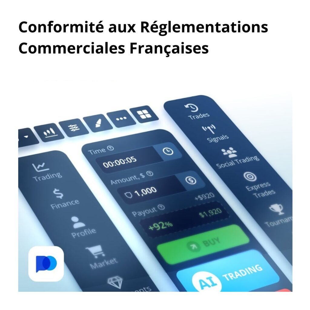 Conformité aux réglementations commerciales françaises.